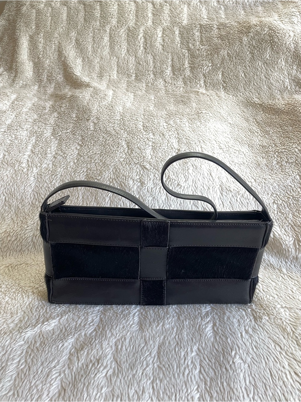 DKNY Black Patchwork Leather Shoulder Bag